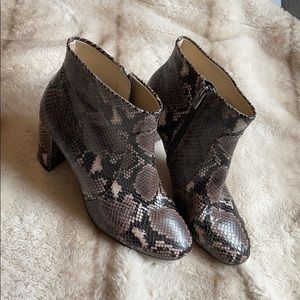 Vince Camuto snake skin booties